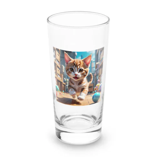 Kikimimiネコ（走る） Long Sized Water Glass