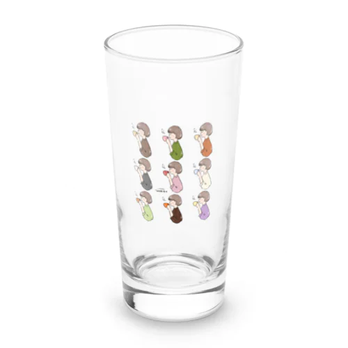 ほっとひと息つく女の子　オール Long Sized Water Glass