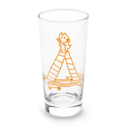 てっぺん猫（オレンジ） Long Sized Water Glass