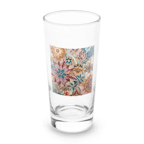 お花のバティック柄 鮮やか Long Sized Water Glass