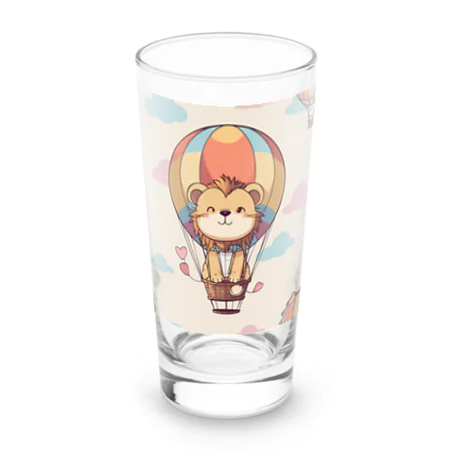 おもちゃの熱気球でかわいいライオンに会おう Long Sized Water Glass