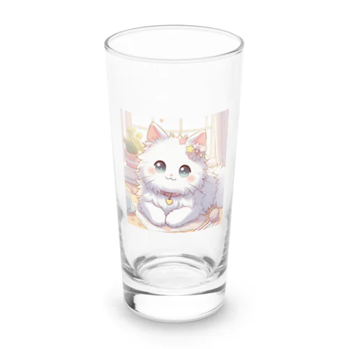 アニメ調・キュートな白猫 Long Sized Water Glass