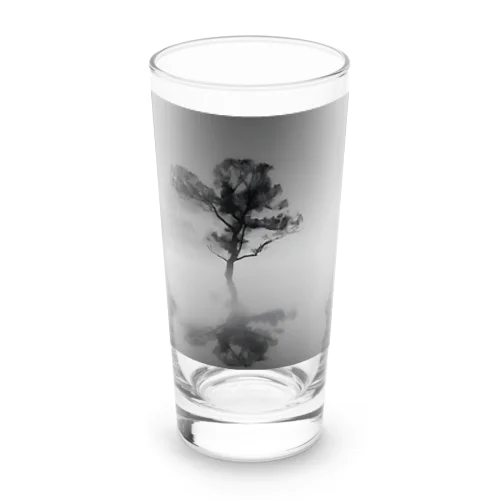 朝靄の湖畔に浮かぶ木 Long Sized Water Glass