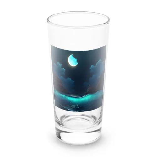 藍月に引き寄せられた波 Long Sized Water Glass