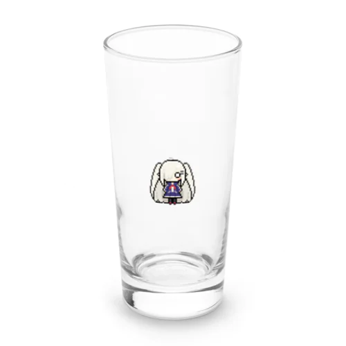 ドット絵の白髪ロング美少女 Long Sized Water Glass