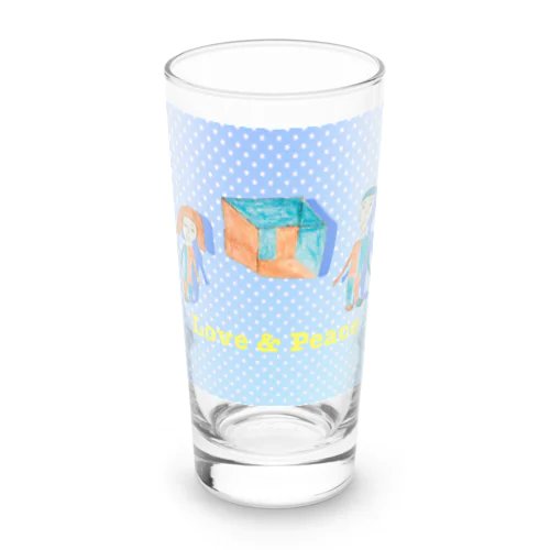 Love & Peace ブルードット Long Sized Water Glass