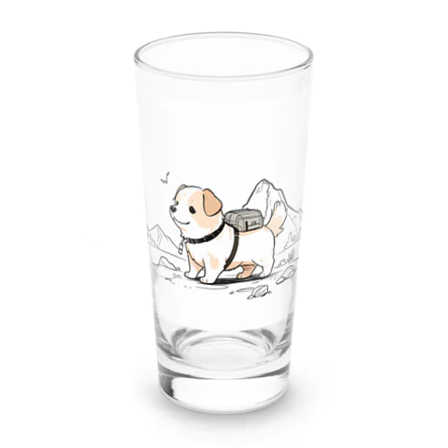 かわいい犬のバックグラウン Long Sized Water Glass