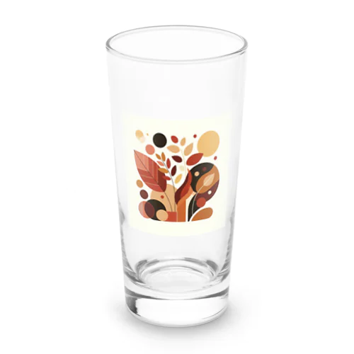 秋の落ち葉の抽象画 Long Sized Water Glass