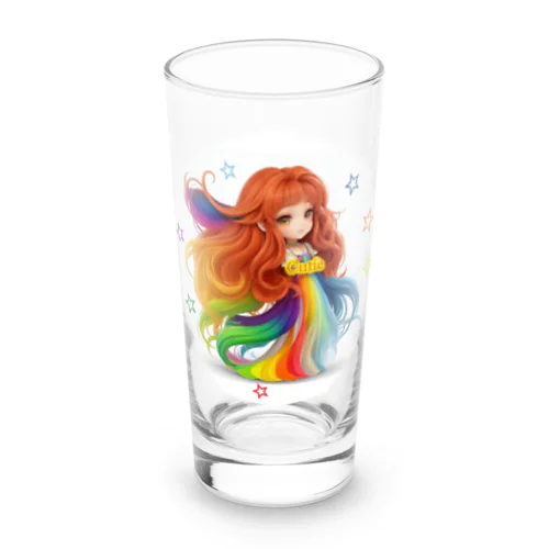 Rainbow Hair Cutie Long Sized Water Glass