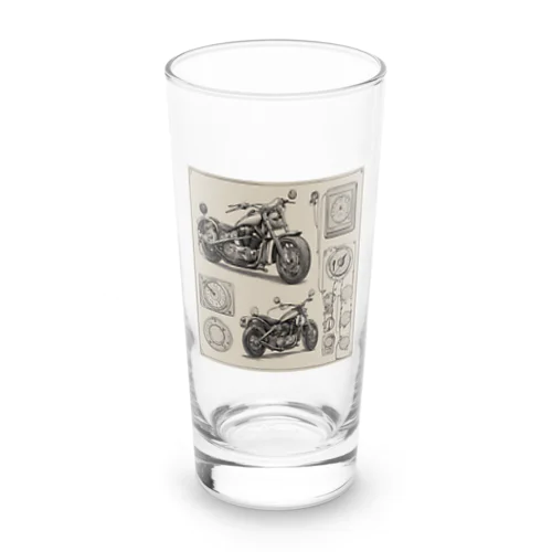 クラシックバイクの設計図と計器類 Long Sized Water Glass