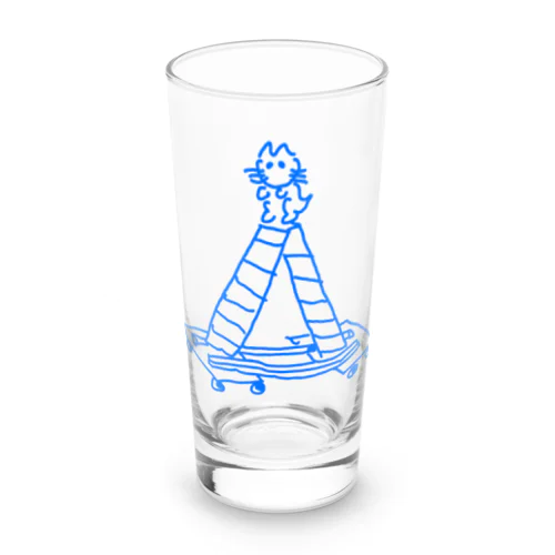てっぺん猫(青) Long Sized Water Glass