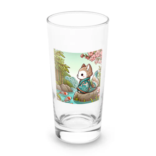 ほのぼの猫と鯉 Long Sized Water Glass