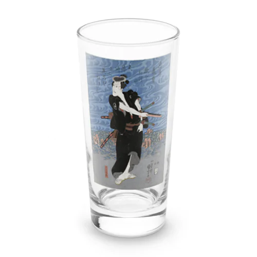 大井川の堤防での戦い(切り抜き) 歌川国芳 1847-1848年 Long Sized Water Glass
