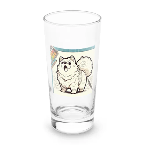 絵を描きたいワンチャン Long Sized Water Glass