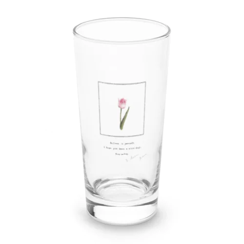 🍧 Strawberry Shaved Ice Tulip . Long Sized Water Glass