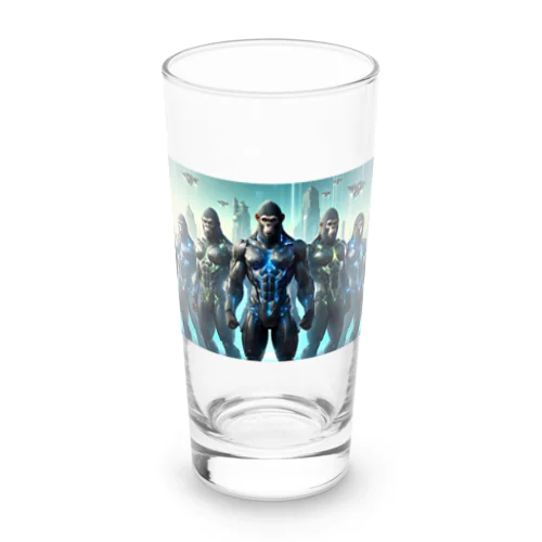 未来のヒーローに変身したゴリラ Long Sized Water Glass