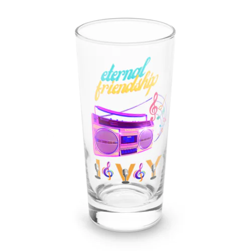 懐かしいラジカセ Long Sized Water Glass