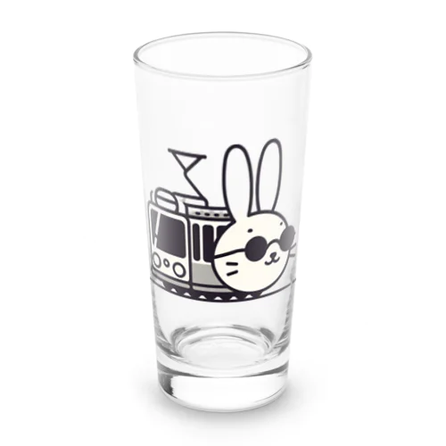 電車に乗ったうさぎ Long Sized Water Glass