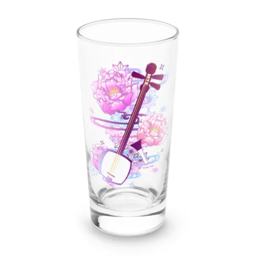 三味線 -雪月花-【牡丹】 Long Sized Water Glass