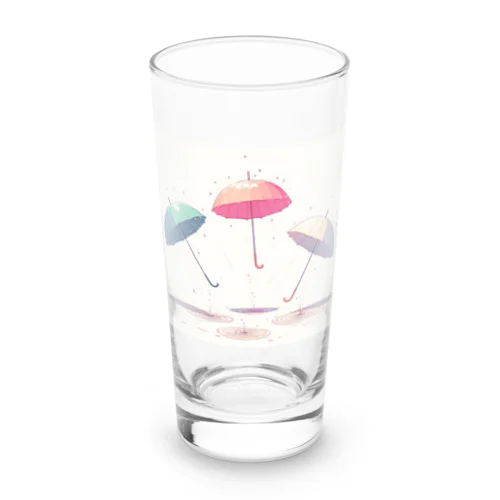 雨で踊る傘 Long Sized Water Glass