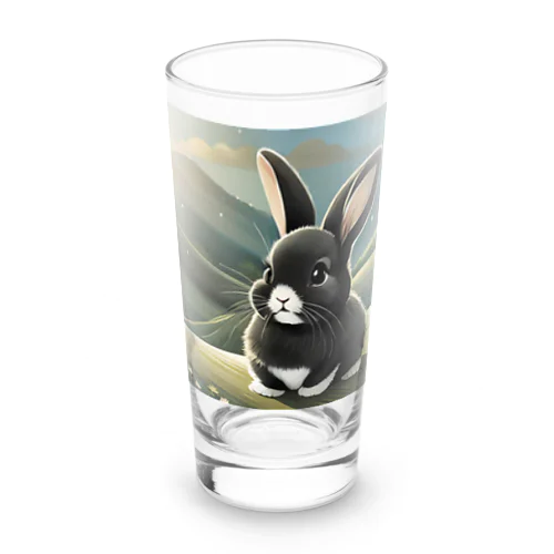 かわいい黒うさぎ Long Sized Water Glass