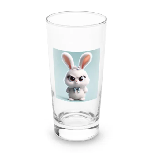 怒っているふわふわうさぎ Long Sized Water Glass