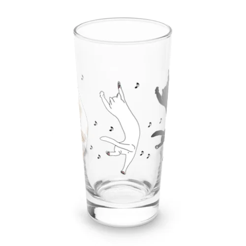 良いことがあった白猫黒猫ぶち猫。 Long Sized Water Glass