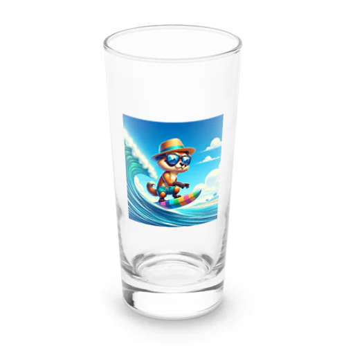 サーフィンアライグマの夏の日 Long Sized Water Glass