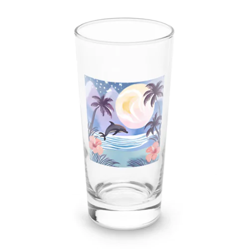 イルカと満月 Long Sized Water Glass