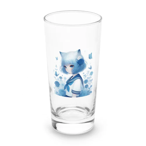 青薔薇と蝶 Long Sized Water Glass