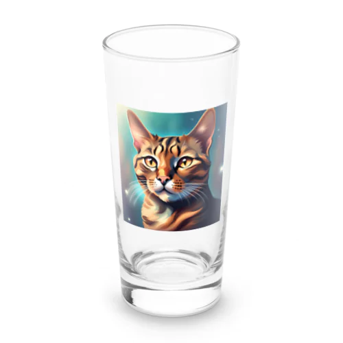 顔にシミがある茶トラ猫くん Long Sized Water Glass