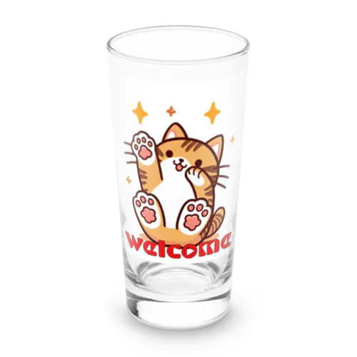 楽しく笑う肉球の猫ちゃんⅡ Long Sized Water Glass