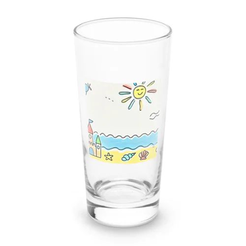 小学生の描いた思い出のビーチ Long Sized Water Glass