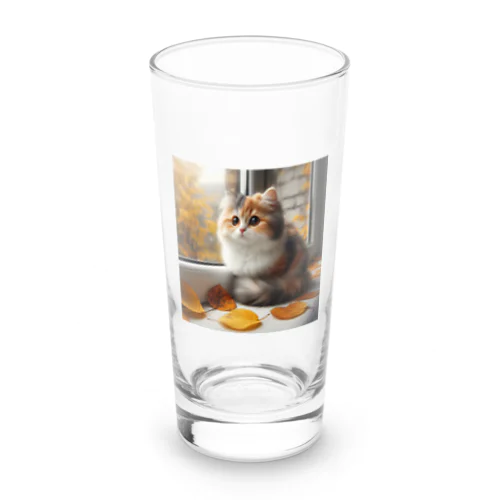 かわいい三毛猫グッズ Long Sized Water Glass