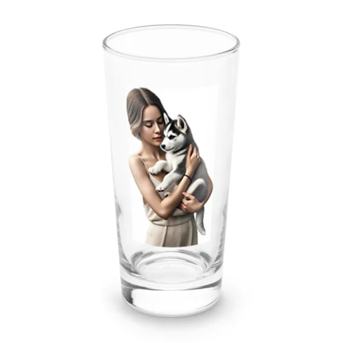 かわいさ満点！子犬のハスキー！ Long Sized Water Glass