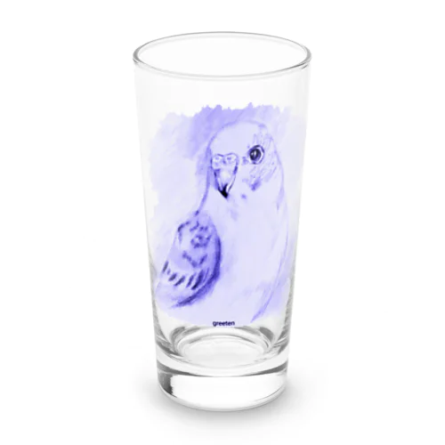 セキセイインコ　アート鳥　パープル Long Sized Water Glass