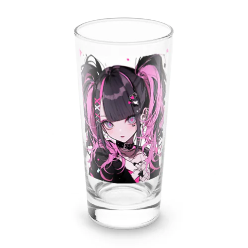 ピンク髪女の子 Long Sized Water Glass