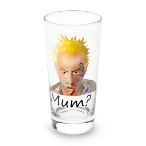Mum?(black) Long Sized Water Glass