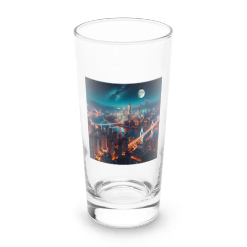 月夜に輝く未来都市 Long Sized Water Glass