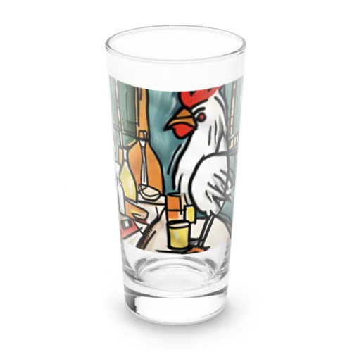 にわとりさん朝ごはんを食べる！ Long Sized Water Glass