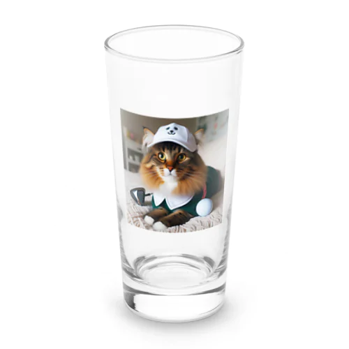 猫ゴルファー Long Sized Water Glass