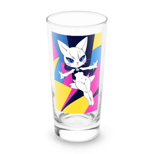 pop lady cat girl Long Sized Water Glass