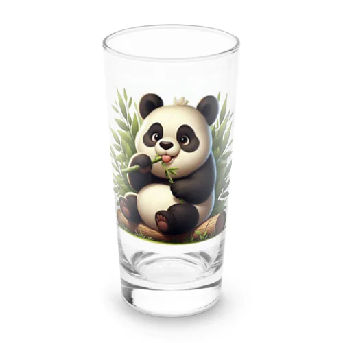 パンダがおいしそうに笹を食べる姿をとらえたキュートな画像です🐼🌿 Long Sized Water Glass