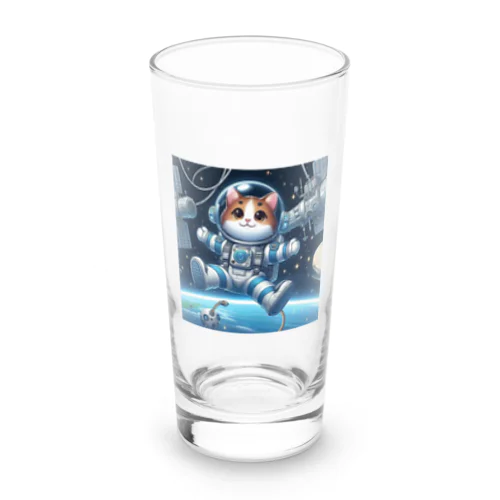 宇宙で漂う宇宙飛行猫 Long Sized Water Glass