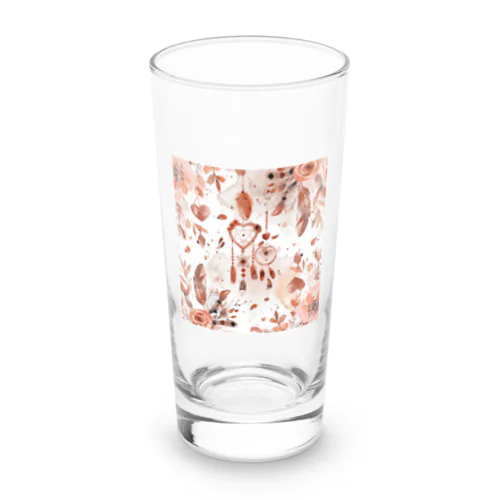 ハート　赤　飾り　羽根　葉　可愛い Long Sized Water Glass