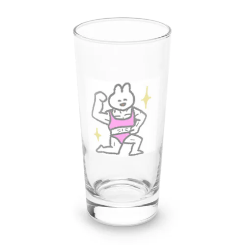 筋肉ムキムキうさぎさん Long Sized Water Glass