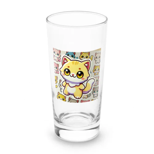 ふんわりとした薄い金色の猫が、愛らしさ満点🌟 Long Sized Water Glass
