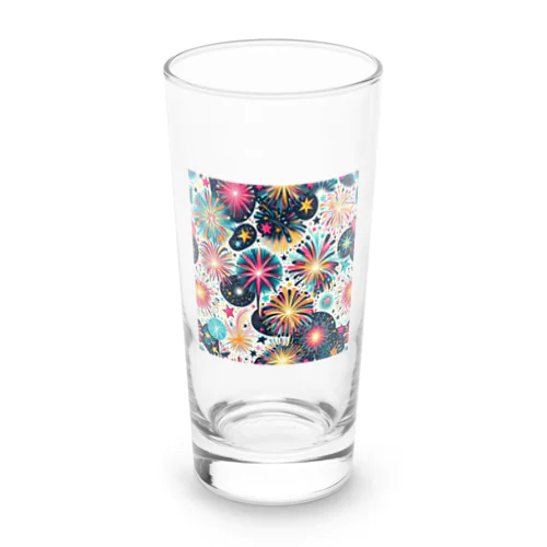 和風柄　花火柄 Long Sized Water Glass