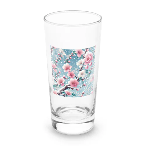 和風柄　桜雪化粧 Long Sized Water Glass