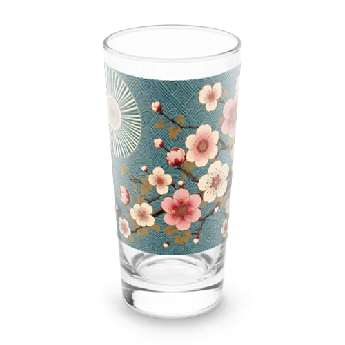 和風柄　桜柄 Long Sized Water Glass